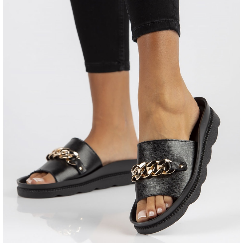 Babouches en cuir Filippo DK3597/22 Bk noir le noir 1