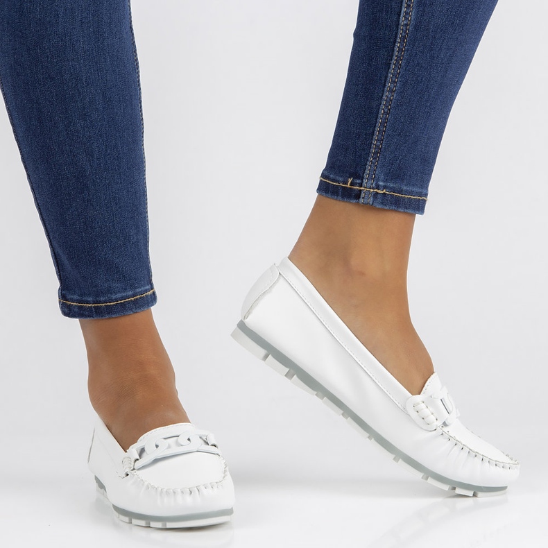 Mocassins en cuir Filippo DP3629 / 22 Wh blanc blanche 1