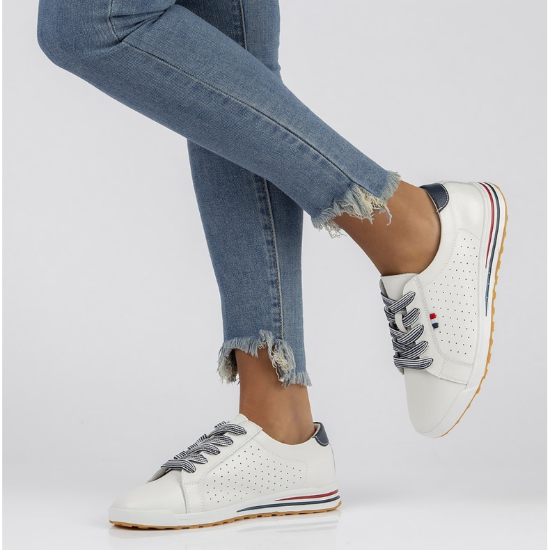 Chaussures en cuir Filippo DP3509 / 22 Wh blanc blanche 1