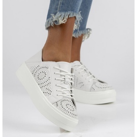 Chaussures en cuir FILIPPO DP3529/22 Wh blanc blanche 1