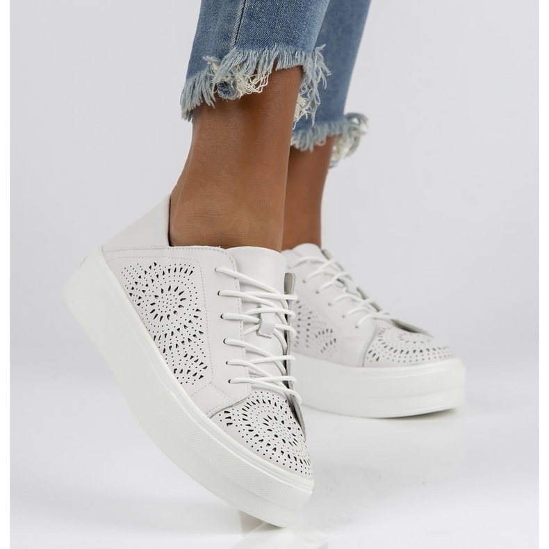 Chaussures en cuir FILIPPO DP3529/22 Wh blanc blanche 1