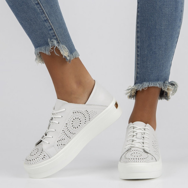 Chaussures en cuir FILIPPO DP3529/22 Wh blanc blanche 2