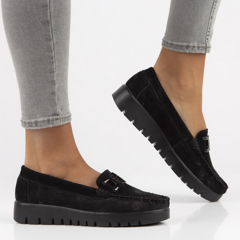 Mocassins en cuir Filippo DP3334 / 22 Bk noir 2