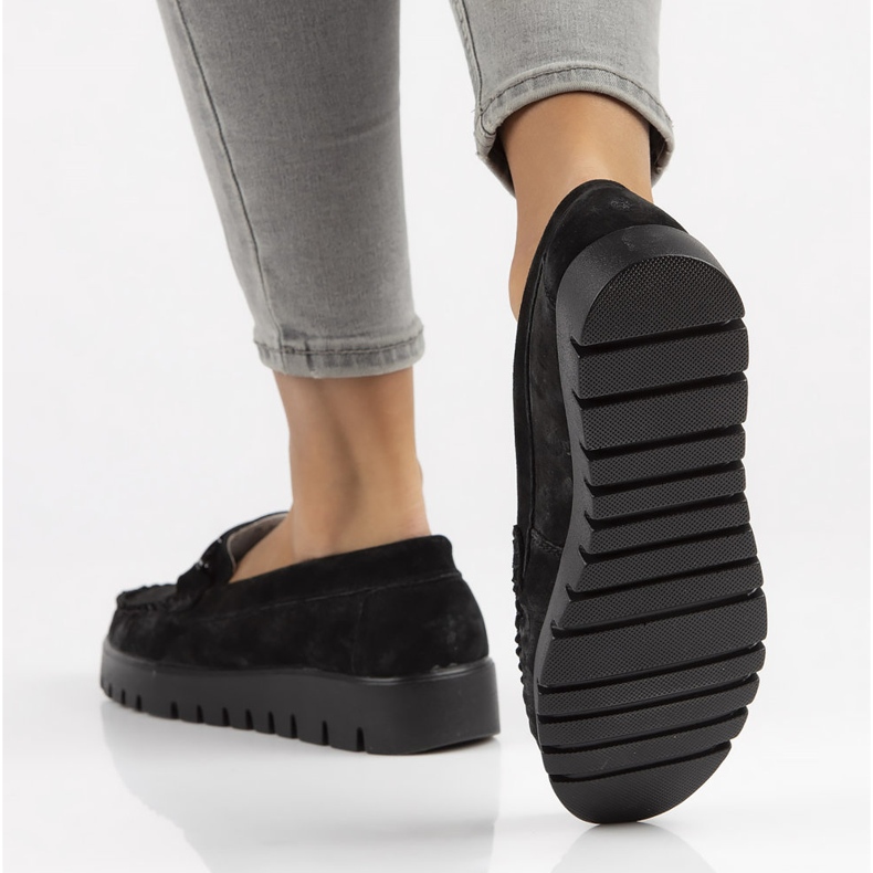 Mocassins en cuir Filippo DP3334 / 22 Bk noir 1