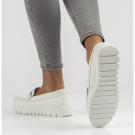 Mocassins en cuir Filippo DP3334 / 22 Wh blanc 1