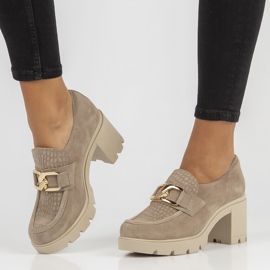 Chaussures en cuir Filippo 20097 Taupe gris 1