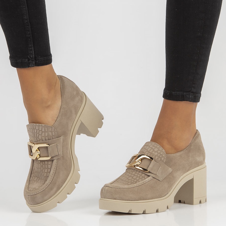 Chaussures en cuir Filippo 20097 Taupe gris 1