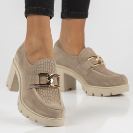 Chaussures en cuir Filippo 20097 Taupe gris 2