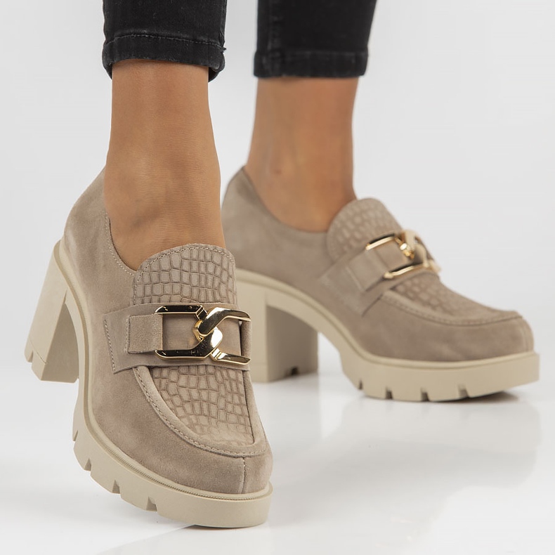 Chaussures en cuir Filippo 20097 Taupe gris 2