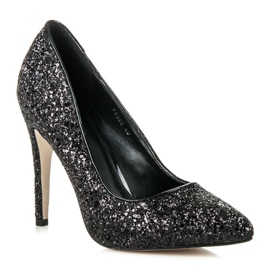 Via Giulia  Talons hauts scintillants le noir 1