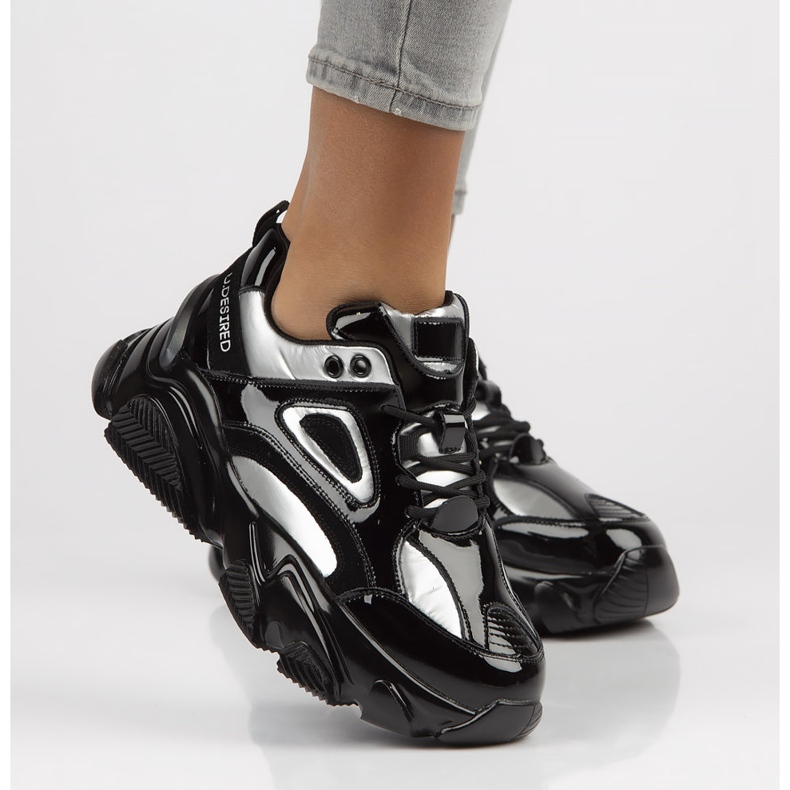 Baskets en cuir Filippo BJ1848-SP argent le noir 1