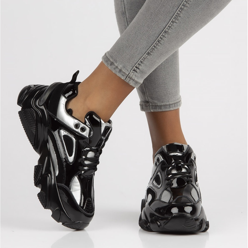 Baskets en cuir Filippo BJ1848-SP argent noir 2