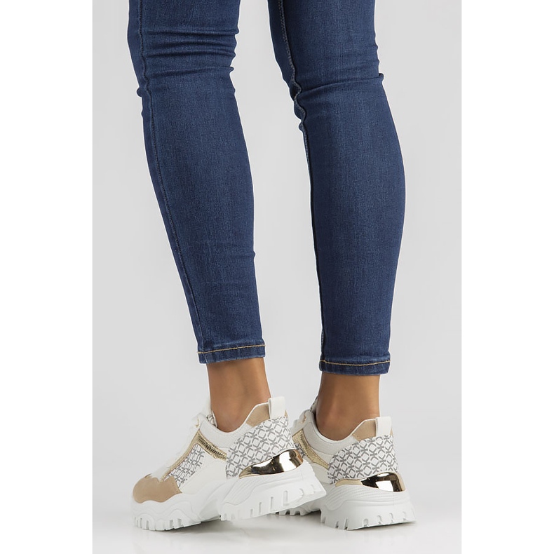 Baskets Filippo BB116 blanc et beige 2