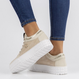 Baskets en cuir Filippo 149 beige 1