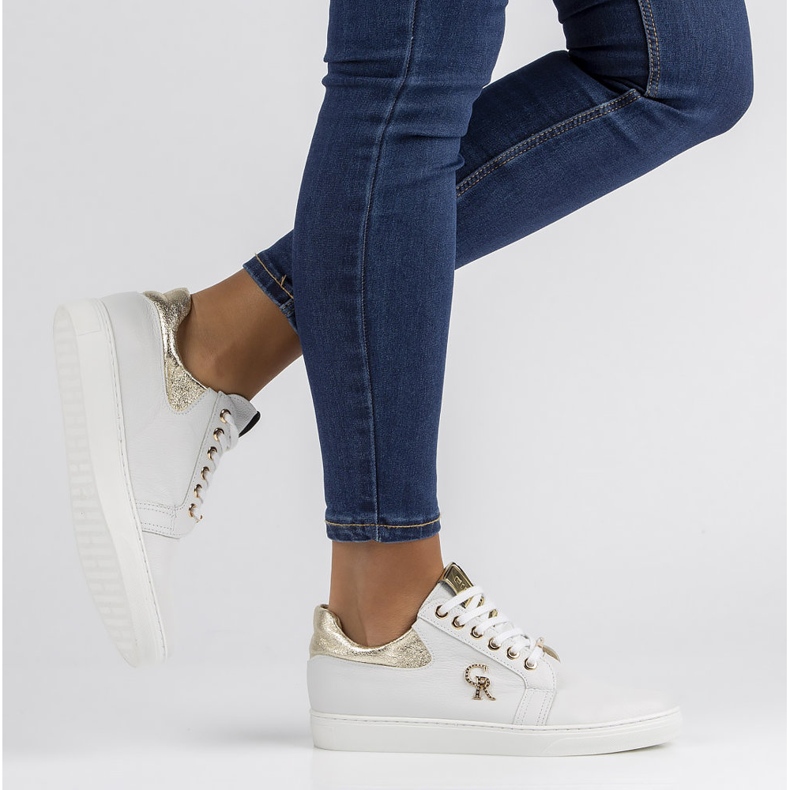 Baskets en cuir Filippo 128 blanc blanche 1