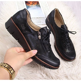 Chaussures en cuir Helios W H334 noir brillant le noir 1