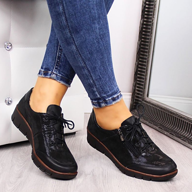 Chaussures en cuir Helios W H334 noir brillant le noir 2