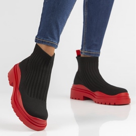 Bottines Filippo 6850 rouges noir 1