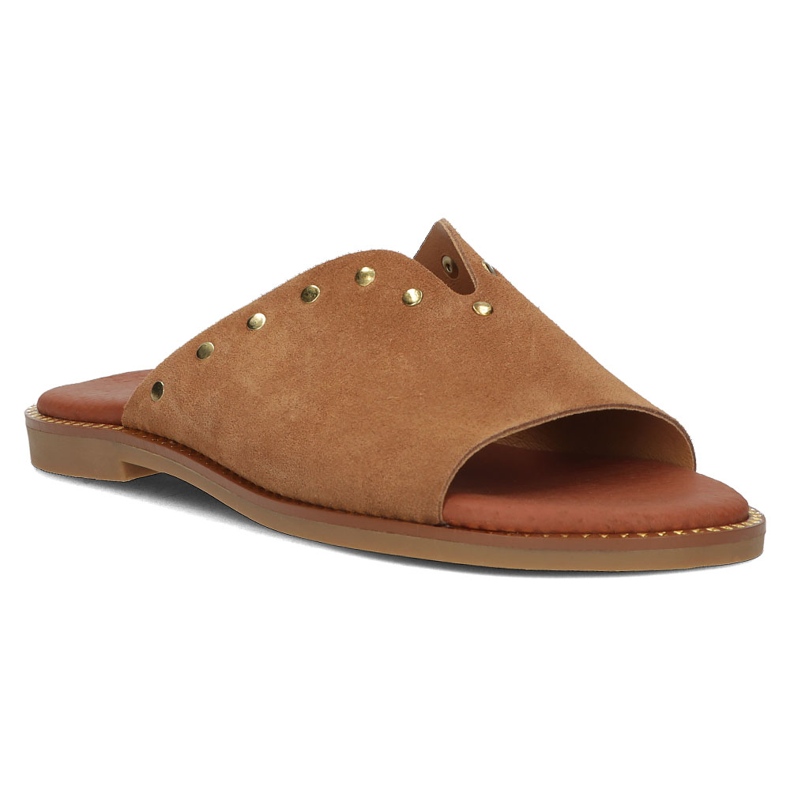 Babouches en cuir Filippo LH-425 Camel brun 1