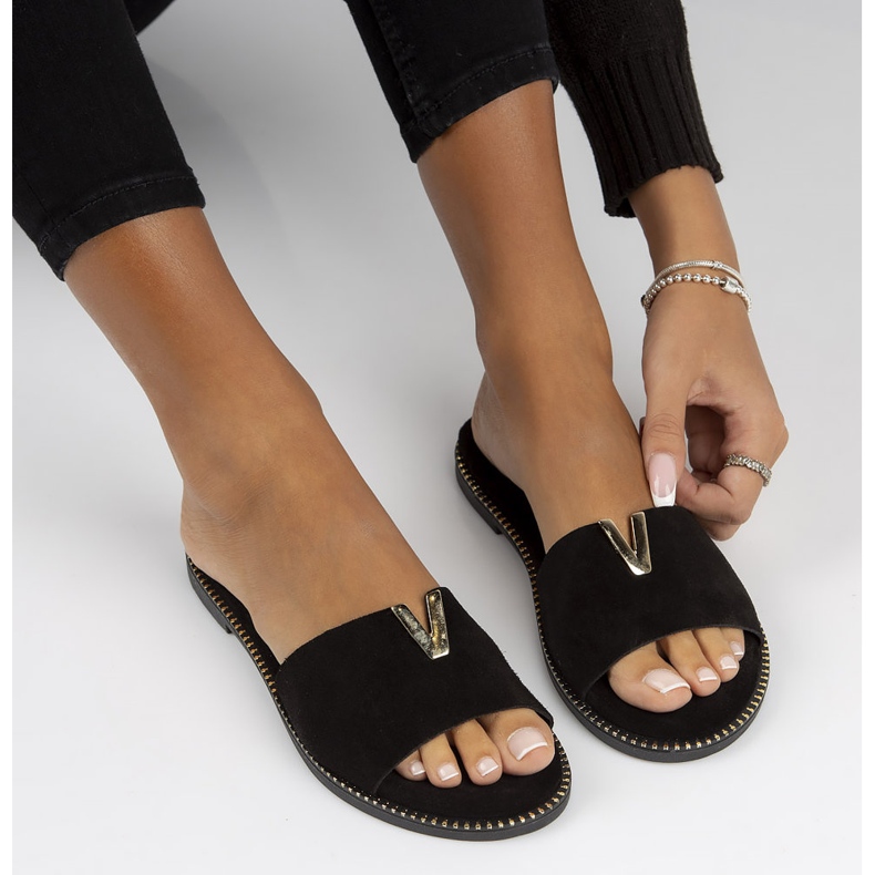 Chaussons Filippo LH-200 en cuir noir 1