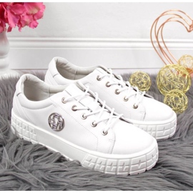Chaussures plateforme en cuir Filippo W PAW320A blanc blanche 2