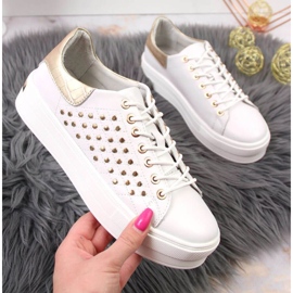 Baskets en cuir à plateforme rivetées Filippo W PAW321 blanc blanche 1