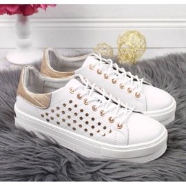 Baskets en cuir à plateforme rivetées Filippo W PAW321 blanc blanche 2
