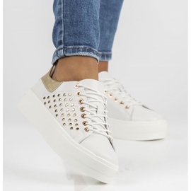 Chaussures en cuir FILIPPO DP3531/22 Wh blanc blanche d'or 1