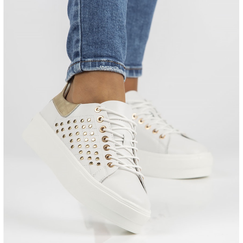 Chaussures en cuir FILIPPO DP3531/22 Wh blanc doré 1