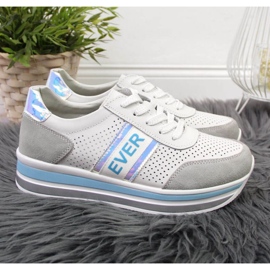 Baskets en cuir sur la plate-forme holo Filippo W PAW150C blanc 2