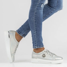 Chaussures en cuir FILIPPO DP3506/22 Si argent 2