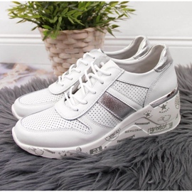 Baskets en cuir à plateforme Filippo W PAW323 blanc blanche 2