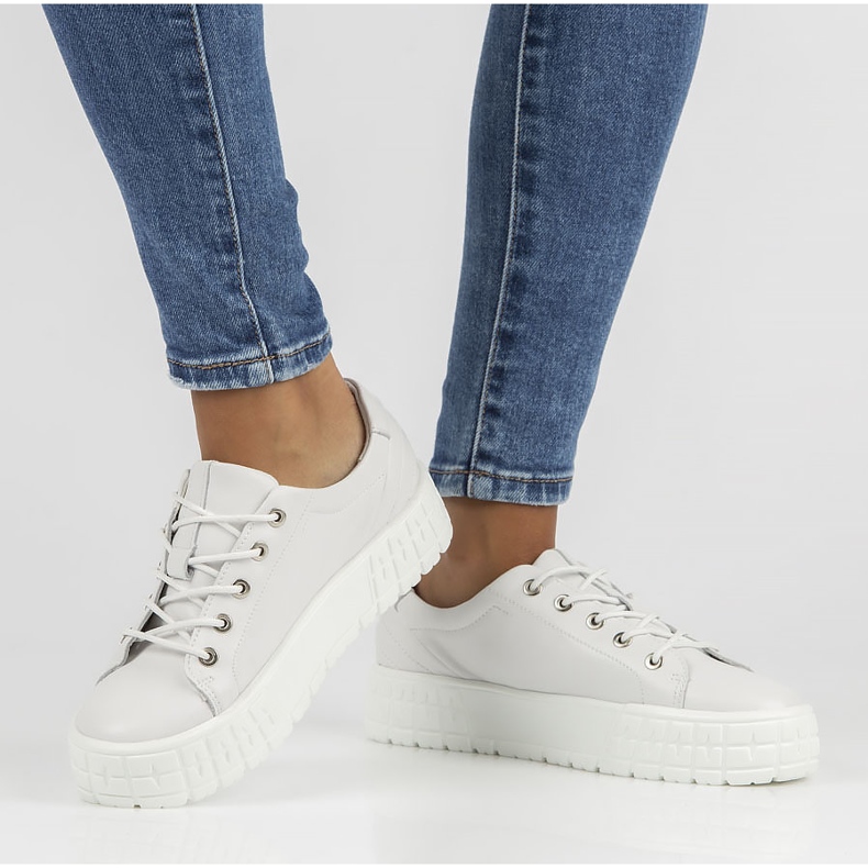 Baskets en cuir FILIPPO DP3528/22 Wh blanc blanche 2