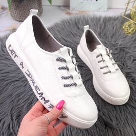 Baskets de sport sur la plateforme S. Barski W OLI145 blanc blanche 1