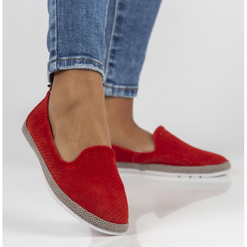 Chaussures en cuir rouge Filippo DP081 / 22 Rd 1