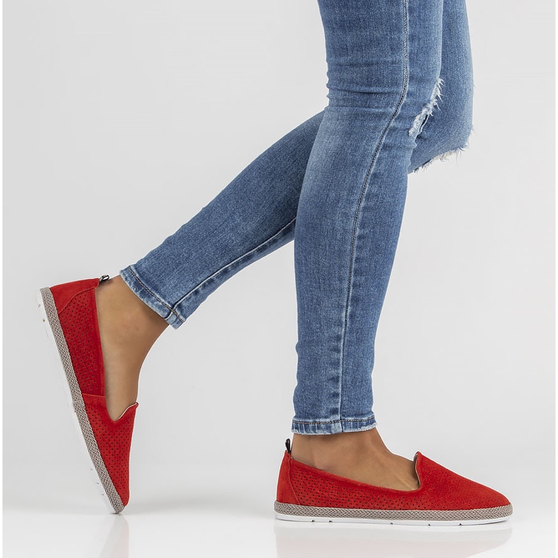 Chaussures en cuir rouge Filippo DP081 / 22 Rd 2
