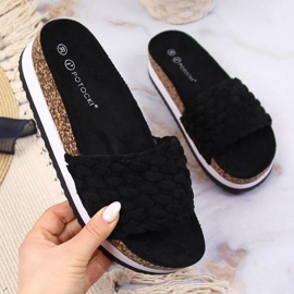 Chaussons sur la plate-forme Potocki W WOL66A noir le noir 1