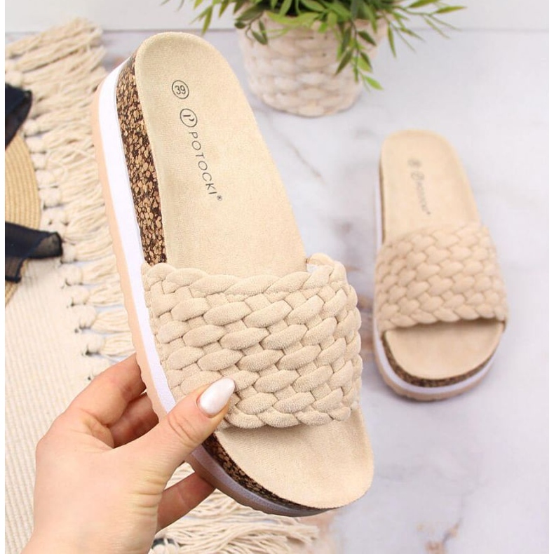 Potocki W WOL66B chaussons plateforme beige 1