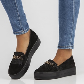Chaussures en cuir Filippo DP3532 / 22 Bk noir le noir 5