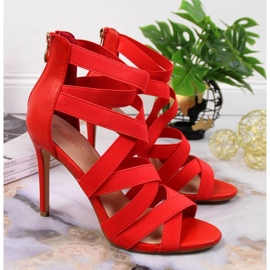 Sandales à talon haut Potocki W WOL69B rouge 2