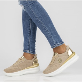 Baskets en cuir Filippo DP3505/22 Be beige doré 1