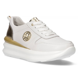 Baskets en cuir Filippo DP3505 / 22 Wh blanc doré 1