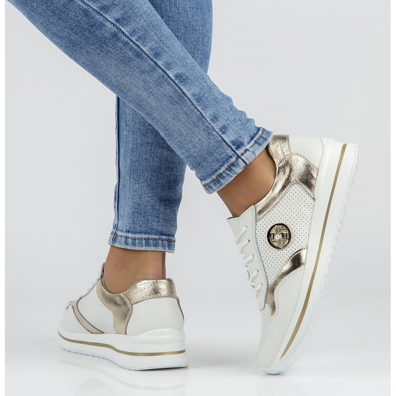 Baskets en cuir Filippo DP3544 / 22 Wh Go blanc blanche 1