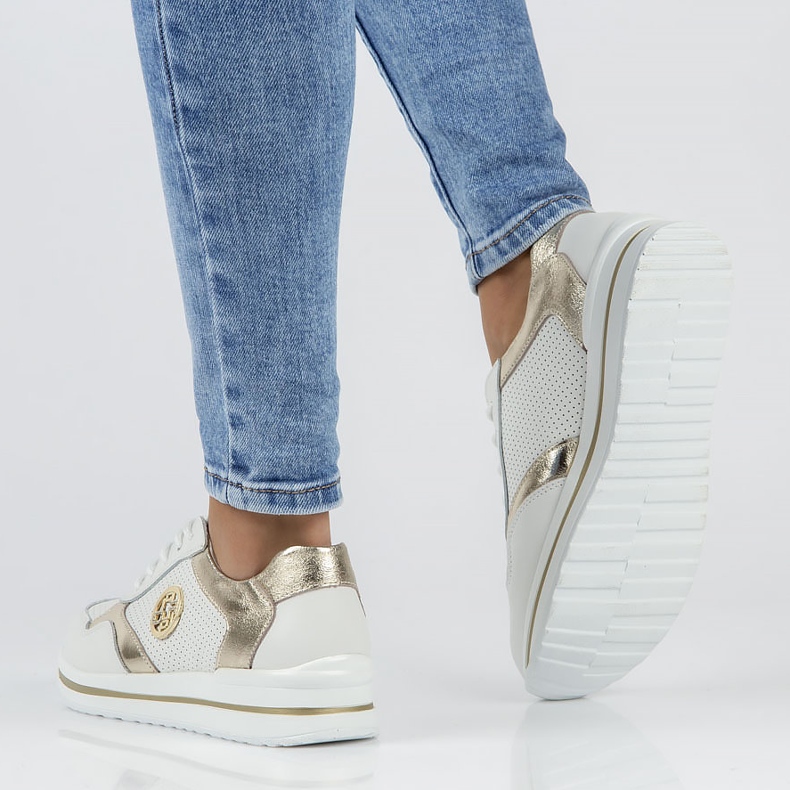 Baskets en cuir Filippo DP3544 / 22 Wh Go blanc blanche 2