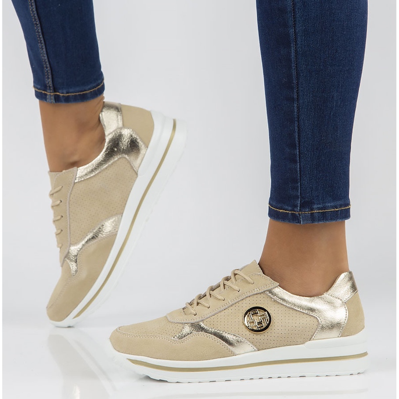 Baskets en cuir Filippo DP3544/22 Be beige 2