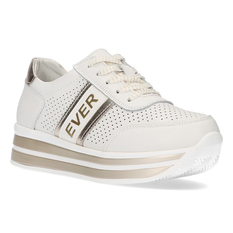 Sneakers en cuir Filippo DP1414/22 Wh Go or blanc doré 1