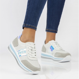 Baskets en cuir Filippo DP1414/22 Bl bleu blanc gris 1