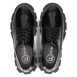 Chaussures en cuir Filippo DP3153 / 22 Bk noir le noir 4