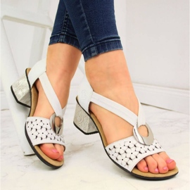 Sandales en cuir avec caoutchouc Rieker W RKR433 blanc blanche 2