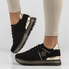 Baskets en cuir Filippo DP3538/22 Bk Go noir 1